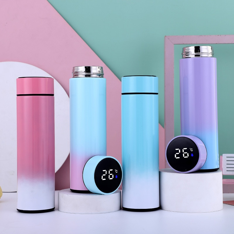 LED Temperature Display Vacuum Thermal Flask 304 Stainless Steel 13 Colours thermos bottle cute water bottle thermos mug