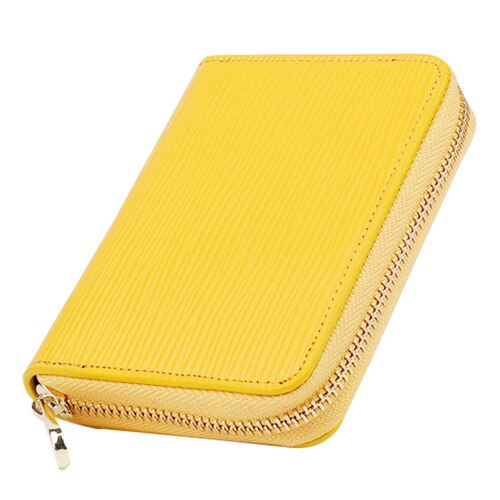 Geel Water Rimpel Split Lederen Unisex Korte Portemonnee Synthetisch Leer Credit Card Holder Business Tweeledig Portemonnee: YELLOW