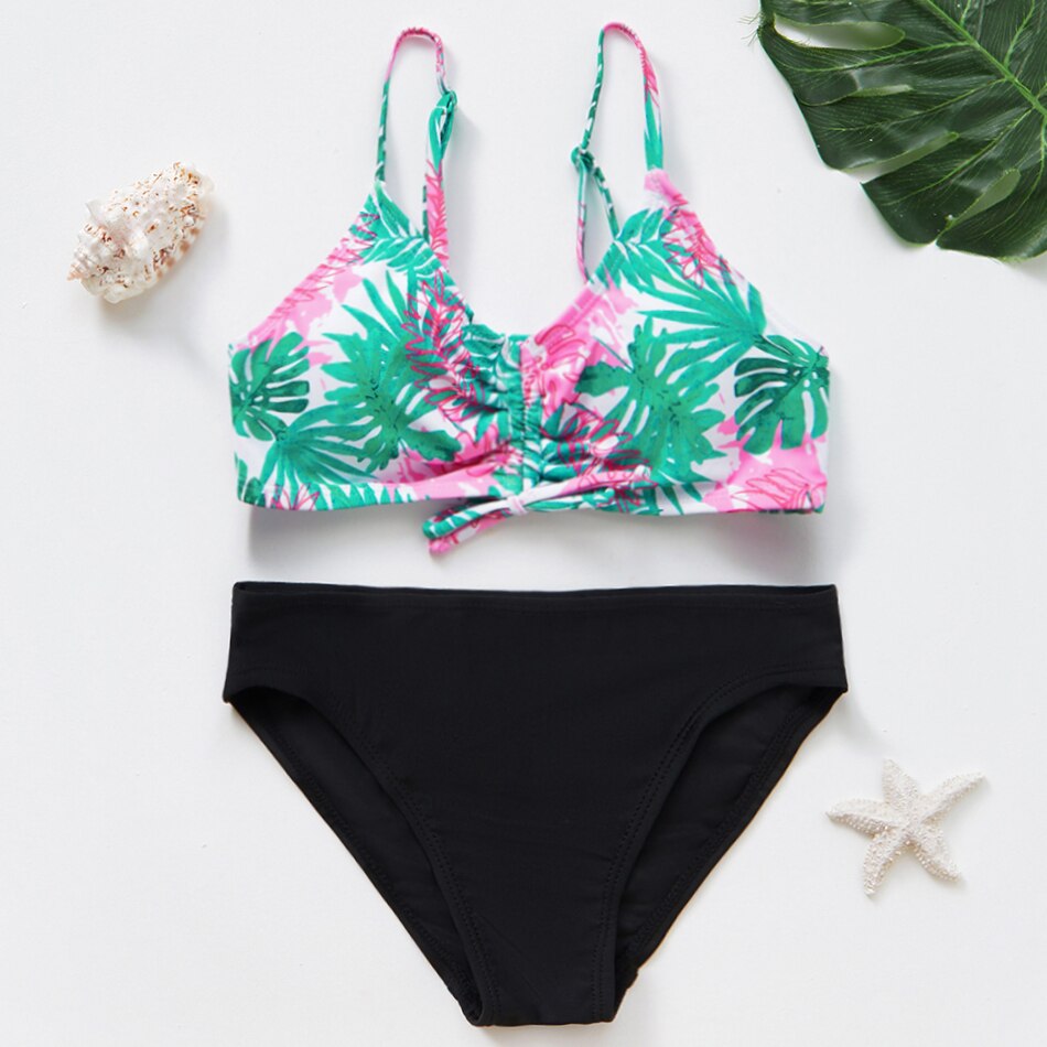 Tweedelig badpak voor dames, push-up bikini, tankini, damesbikini met hoge taille, sexy push-up tweedelig badpak, vintage badpak, tweedelige retro bikiniset met ruches en opstaande kraag, donkerblauw