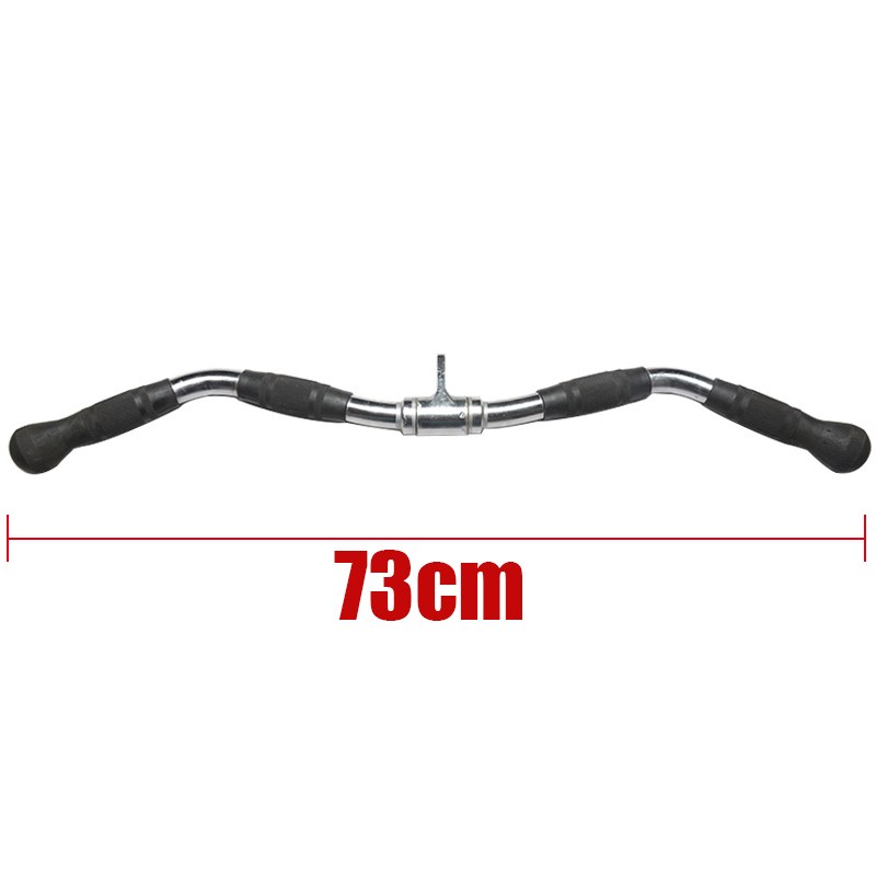 Fitness Lat Pull Down Bar Gym Handle Grip Gantry Frame Pully Cable Machine Attachment Triceps Muscle Workout Solid Rowing T-Bar: black