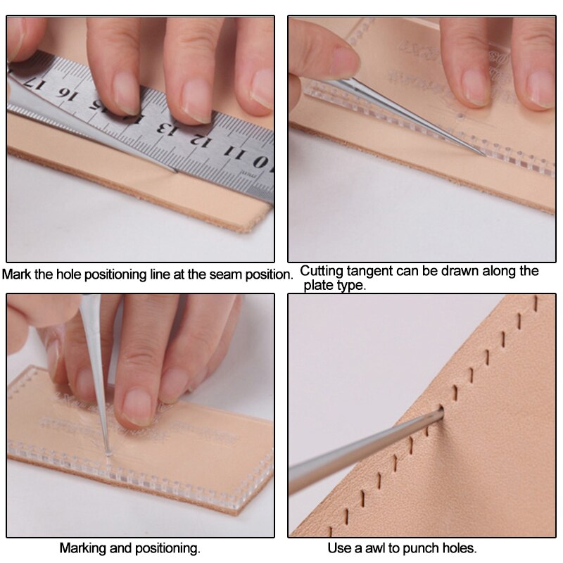 Wooden Handle Awls DIY Leather Sewing Awl Shoes Repair Tool Hand Stitcher Leather craft Awl Punch Hole Leather Tools