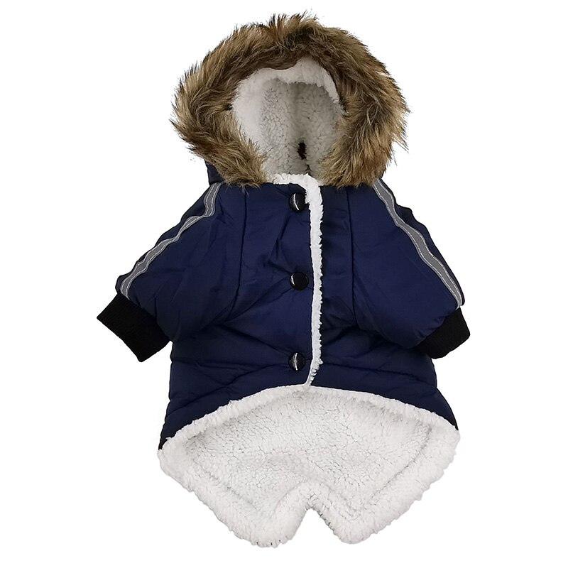 Dog Cotton-padded Jacket With Hood Autumn and Winter Puppy Two-leg Cotton Coat Keep Warm Comfortable Pet Clothes Accessories