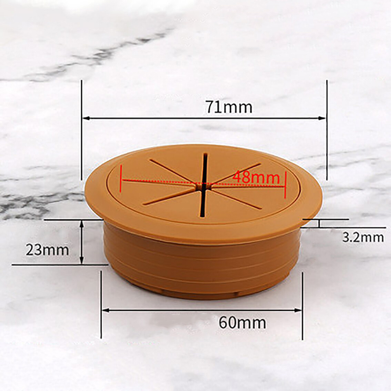 Alle Farben: 50 mm/53 mm/60 mm Schreibtisch, Tisch, ABS und Gummi, Kabellochkappen, PC-Computertisch, runde Draht-Netzte Tülle: Grau