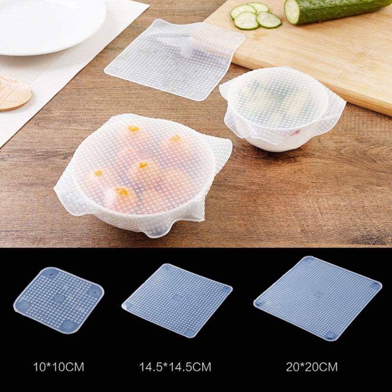 1 Set Silicone Food Wraps Reusable Keeping Food Fresh Saran Wrap Bowl Pot Seal Vacuum Cover Stretch Lid Kitchen Accessories: Default Title