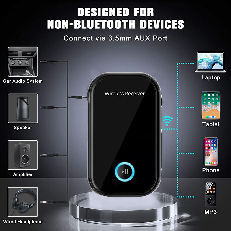 3.5mm Jack Audio Bluetooth 5.0 Receiver For Earphone Wireless Adapter Bluetooth Aux Audio Music Transfer For Headphone