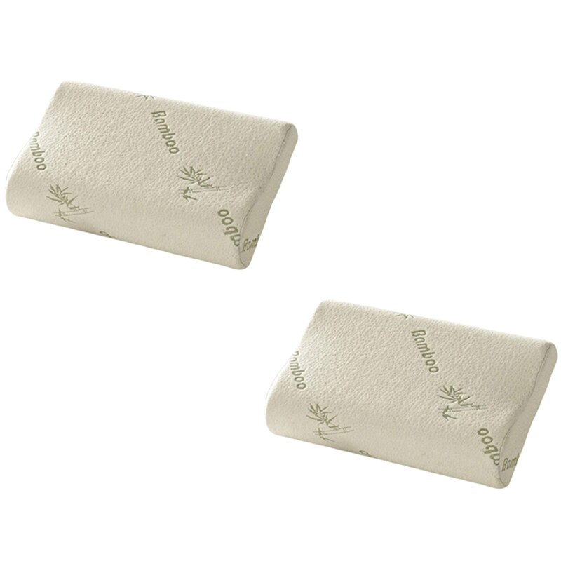 2 stk hjemmemyk kontur ortopedisk bambusfiber sovepute minne skum puter kontur minne skum luksus pute: 2 stk / 40 x 25cm