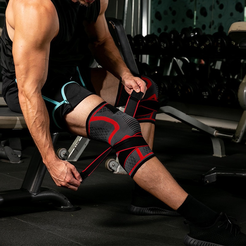 Fitness knæpuder bøjle tryk elastisk nylon knæ støtte basketball volleyball åndbar cykling bandage træning
