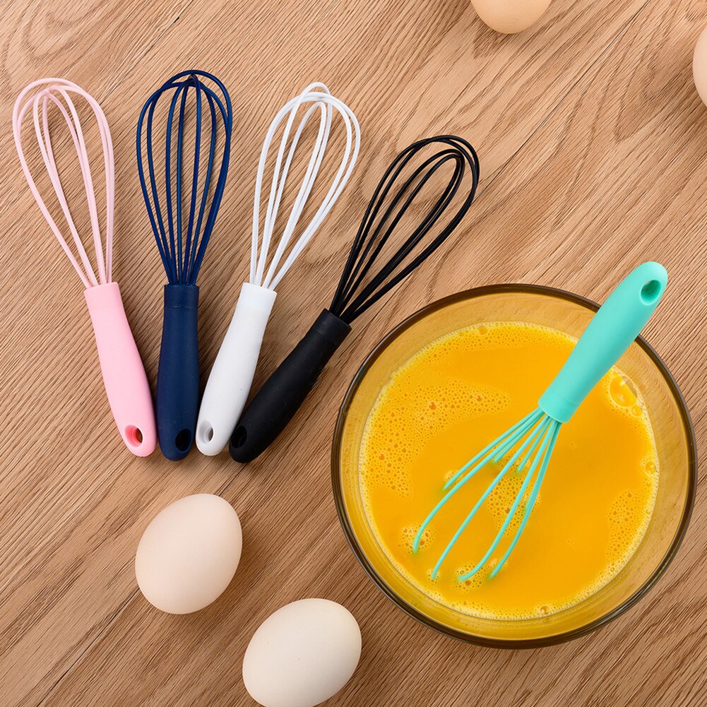 Batidor de silicona para batir, batidor de huevos antideslizante, fácil de limpiar, Espumador de leche, utensilio de cocina, herramienta para batir huevos