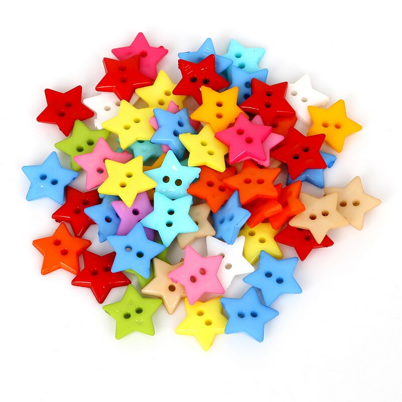 Botones decorativos para coser Scrapbooking manualidades para ropa, Multicolor, 2 agujeros, 12mm, 16mm, 50-100 Uds.
