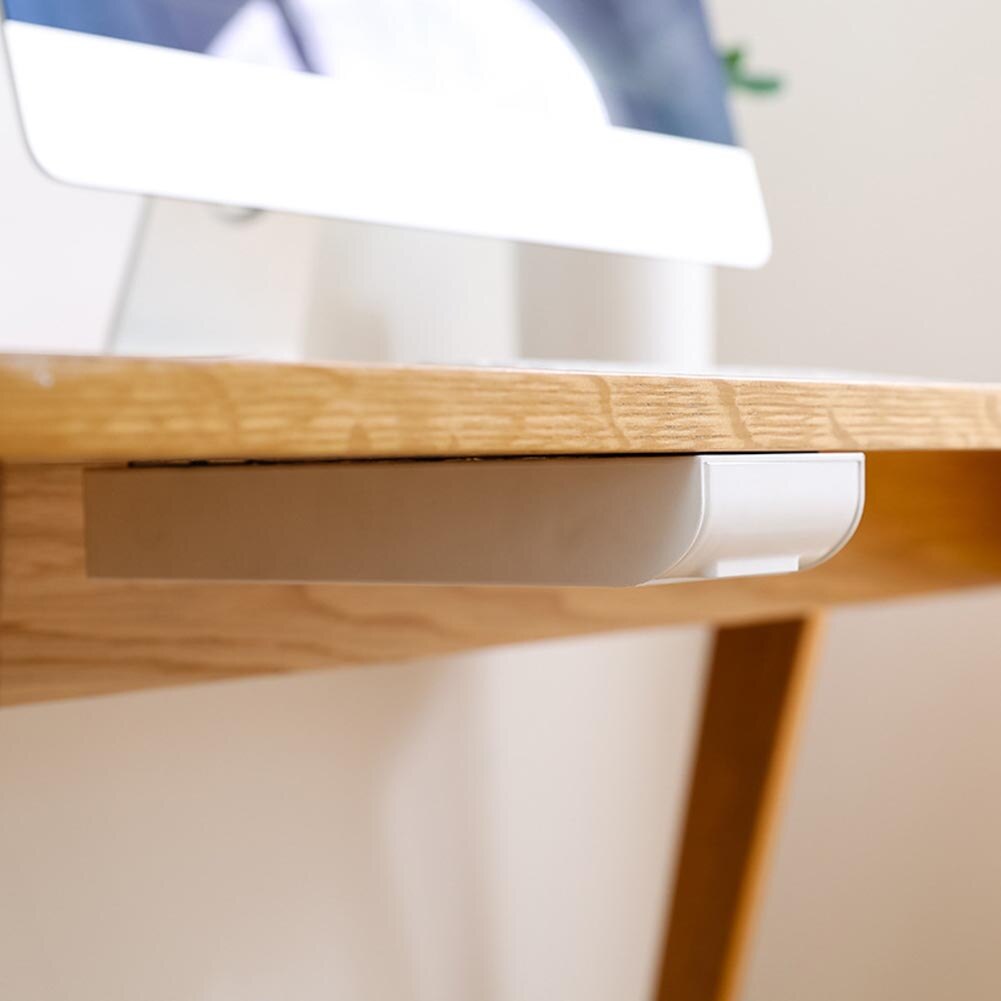 Plastic Desk Organizer Concealed Stationery Storage Box Case Table Drawer