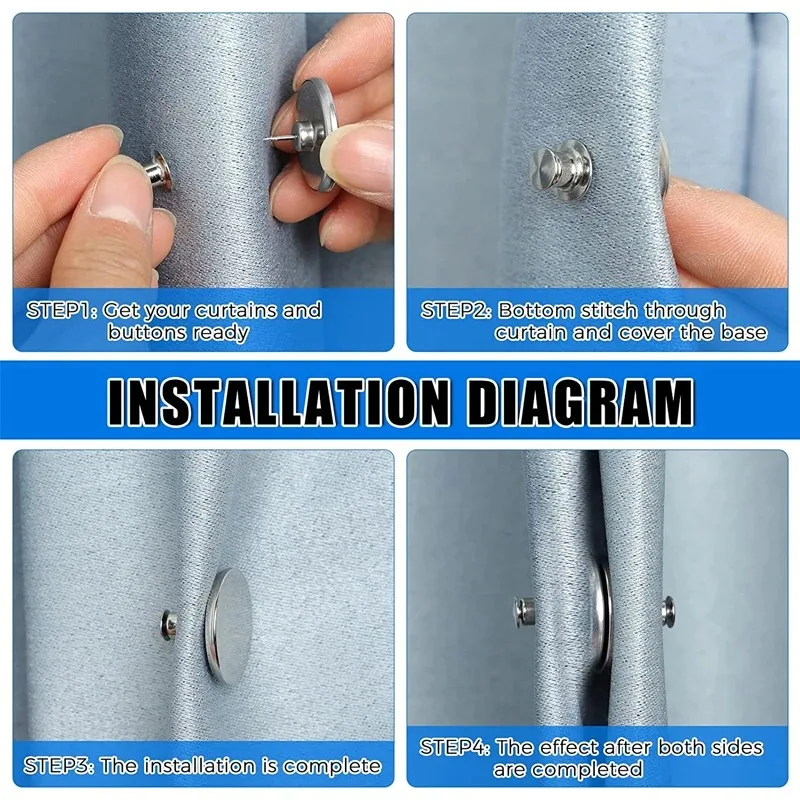Magnetische Vorhangschnalle, nagelfrei, abnehmbare Fensterdekoration, Vorhänge verhindern Licht und schließen, Knopf, Tischdecken, Vorhang-Magnet-Clips