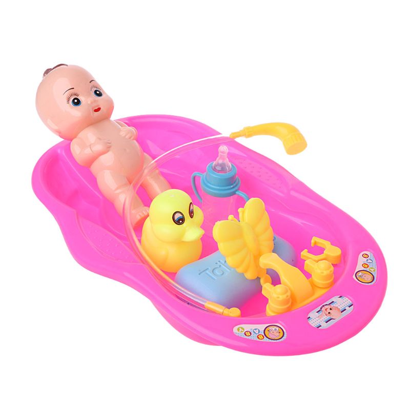 Bathtub With Baby Doll Bath Toy For Child Water Floating Toys Early Educational L4MC