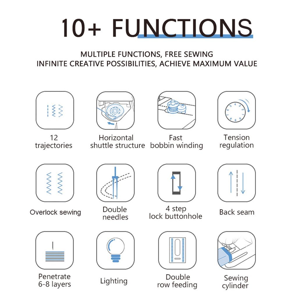 Sewing Machine Mini Multi-function Dual-needle Sewing Machine With Foot Pedal Household Multi-Function Electric Sewing Suit