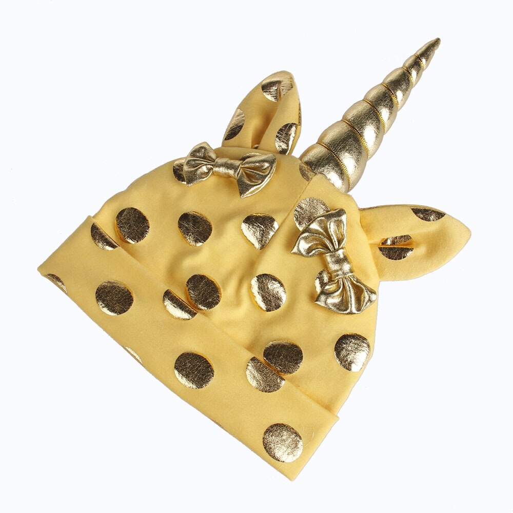 1 st vårstickmössa pojkar tjejer enhörningsmössa fluga stickad skullies mössa mössa barn söt varm stickad mössa 8 färg: Gul