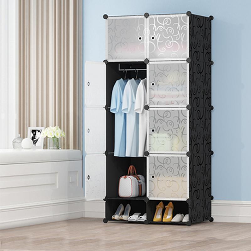 Wardrobes Portable Bedroom Cloth Folding DIY Home Furniture Clothing Storage Cabinet Dustproof Closet Storage 167x76x37 HWC