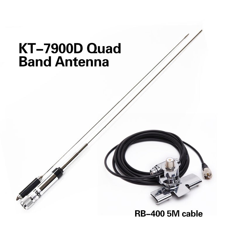 Qyt KT-7900D Quad Band 144/220/350/440 Mhz Mobile Radio Antenne Voor Qyt KT-7900D Quad Band auto Mobiele Radio KT7900D Kt 7900D: add clip cable
