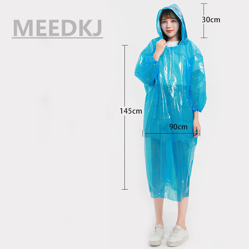 1 Uds. Chubasquero grueso impermeable para hombre transparente para acampar con capucha al aire libre portátil desechable PonchoFashion sra.
