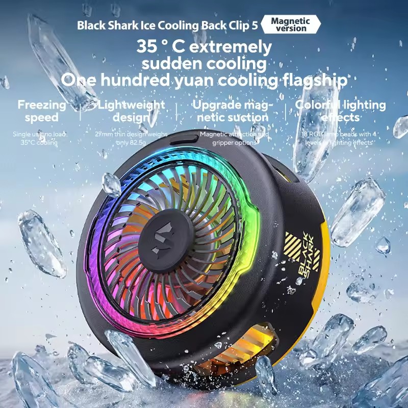 Black shark 5 ventola di raffreddamento magnetica per raffreddamento rapido del telefono cellulare bback dlip semiconductor potente dispositivo di raffreddamento accessori per il gioco