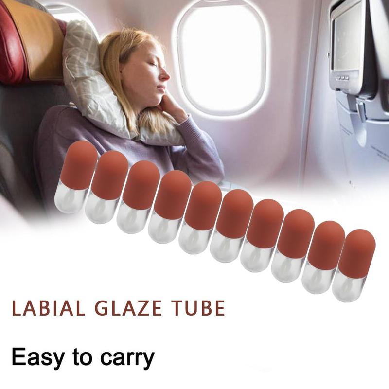 Mini portabel kapsel tube, klar lipgloss tube, rød lip gloss tube, hjerteformet flaske påfyllbart verktøy