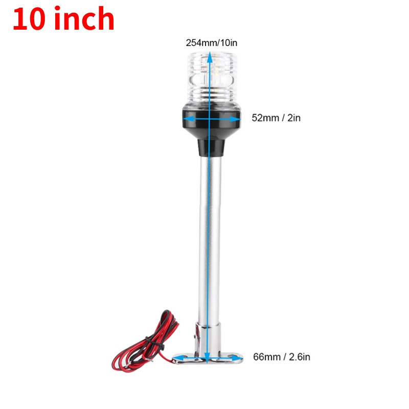 6/8/10/12 Inch 12 ~ 24V Marine Boot Led Navigatie Verlichting Waterdicht Stern Anker Licht 4500K Warm Wit Lamp: 10 inch