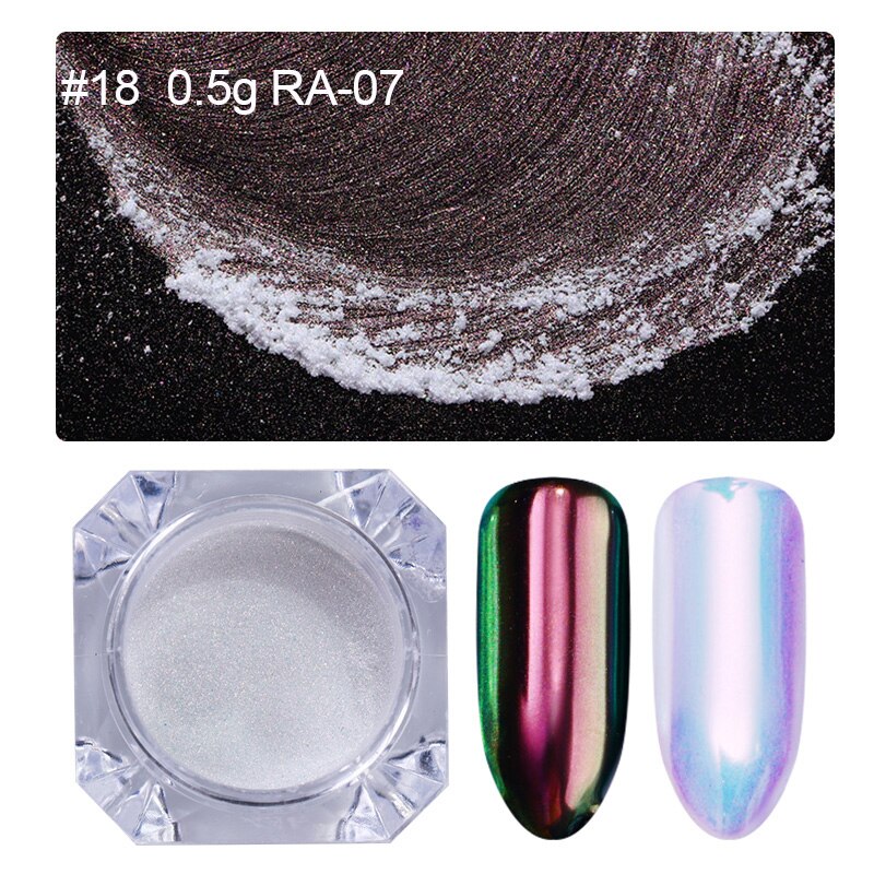 Accessoires pour ongles en poudre pour ongles miroir poudres scintillantes Pigment caméléonique poussière Art des ongles décorations pour ongles: 18