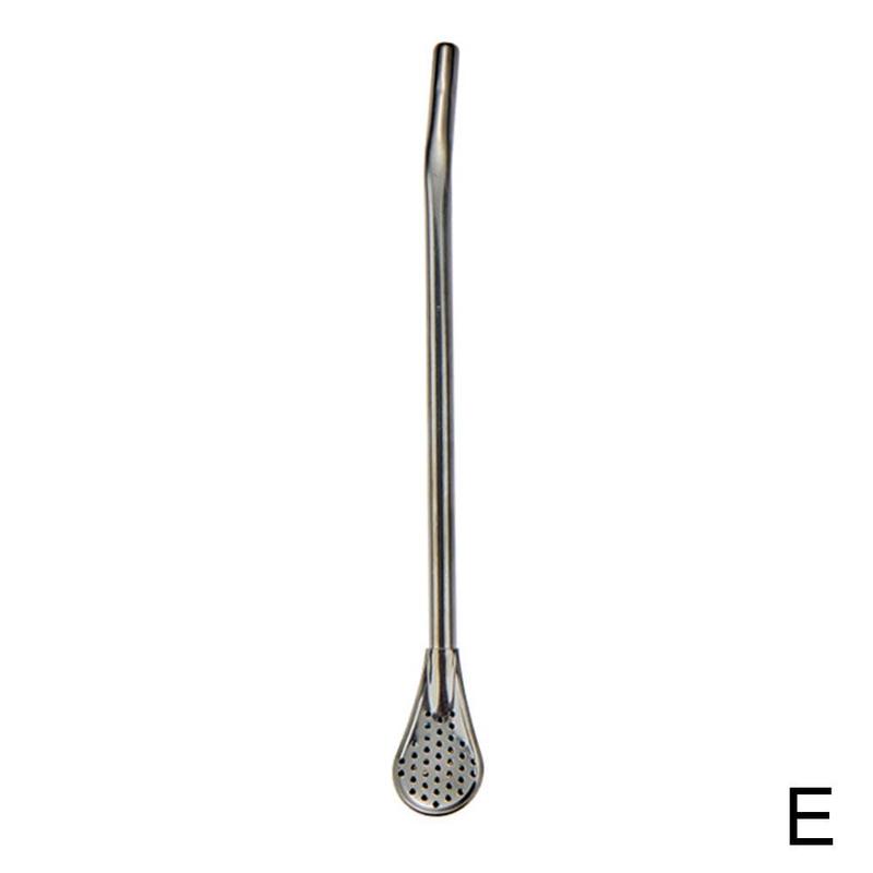 1pcs Metal Straw Steel Drinking Tea Yerba Mate Straw Gourd Filter Pipette Bombilla Filter Pro Spoon O2U3: black