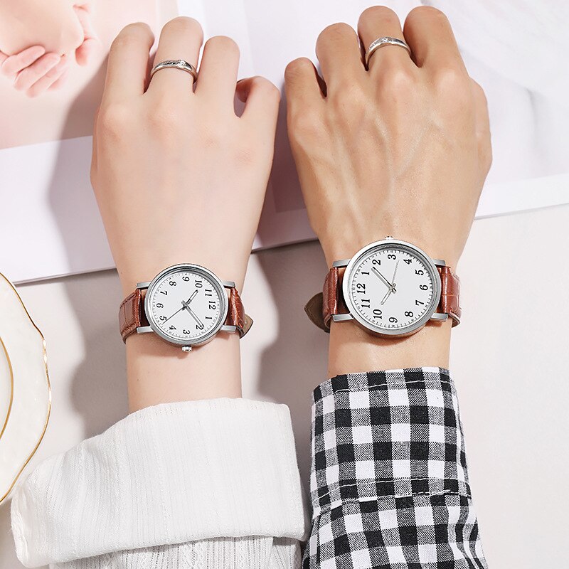 Lovers 'Horloge Eenvoudige Mannen En Vrouwen Horloge Casual Lederen Quartz Paar Klok Gekoppeld Horloges 2022 Amante Relógio