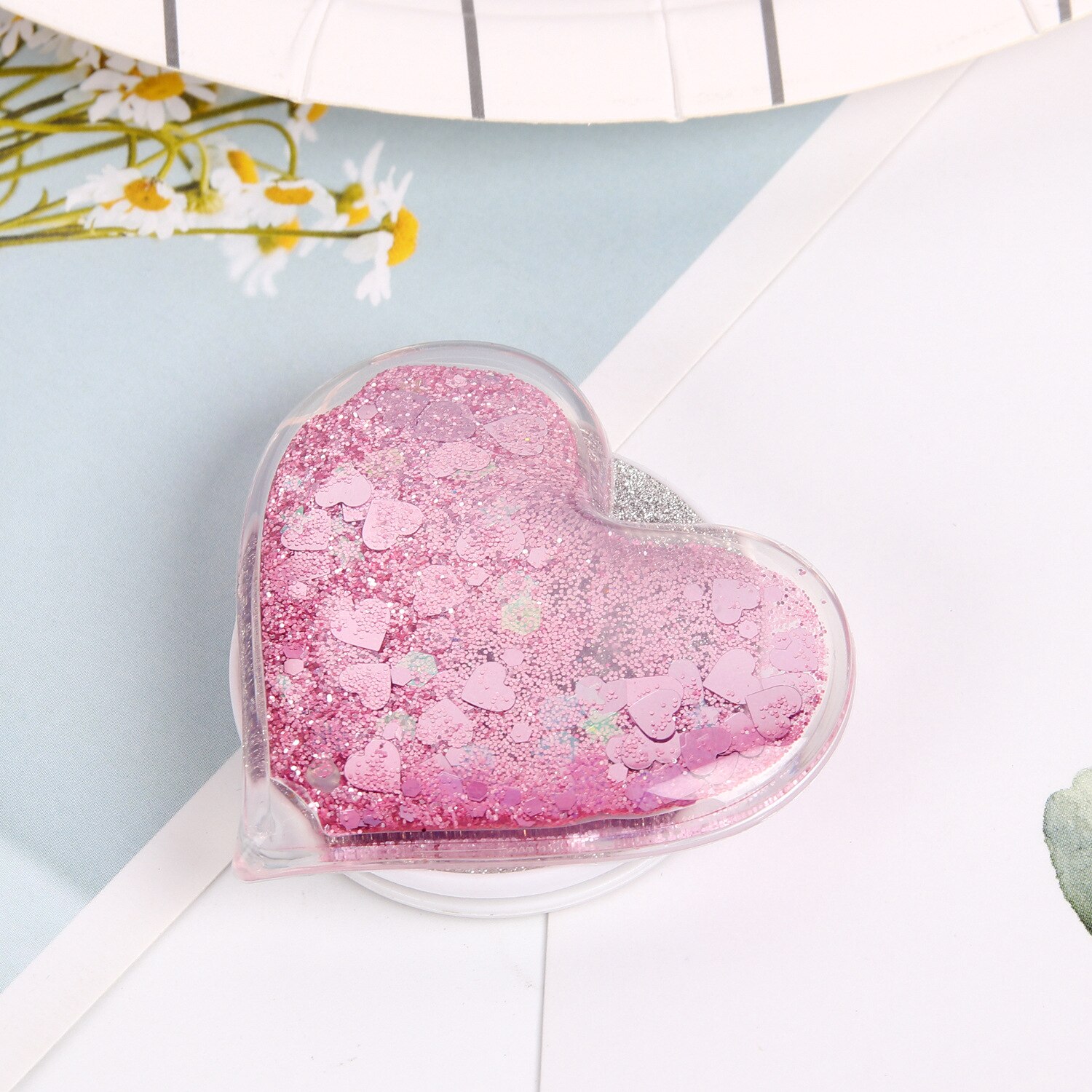 universal heart-shaped glitter mobile phone finger ring holder handle airbag holder accessories iPhone: 2