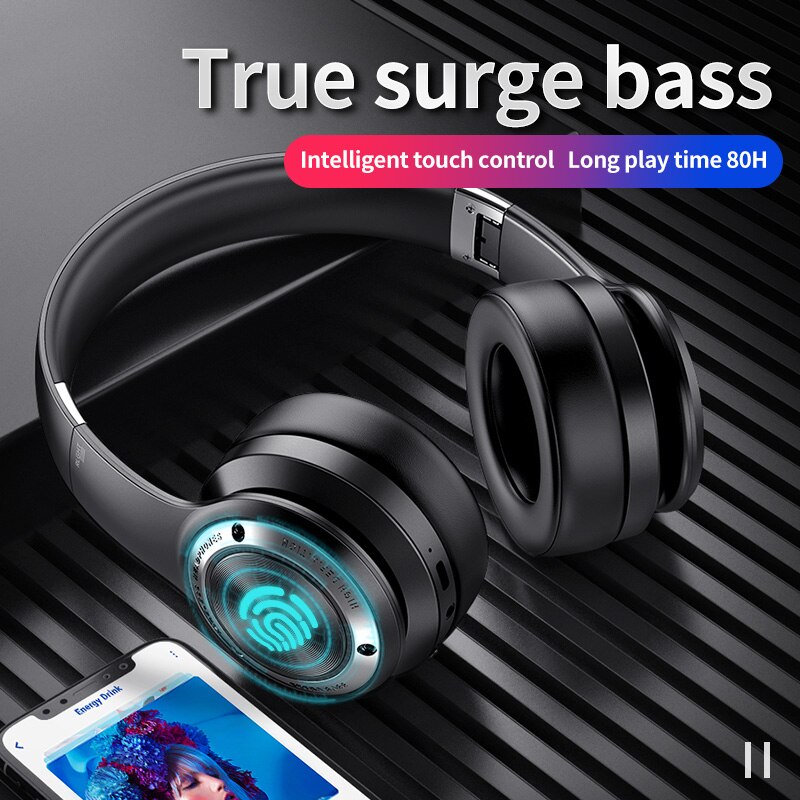 Picun B21 Bluetooth Headset Hoge Geluidskwaliteit Touch Control Draadloze Muziek Hoofdtelefoon Ondersteunt Tf Card