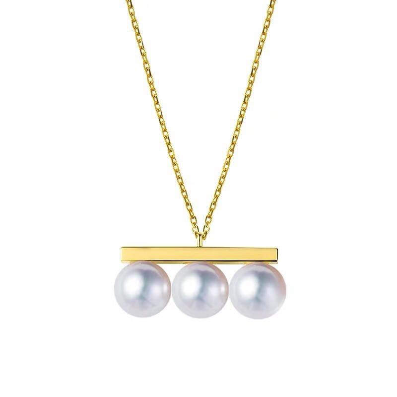 Top tendance japonais et coréen, chemise de soirée, en laiton avec collier en Faux perle d'équilibre doré 18K, de styliste pour défilé