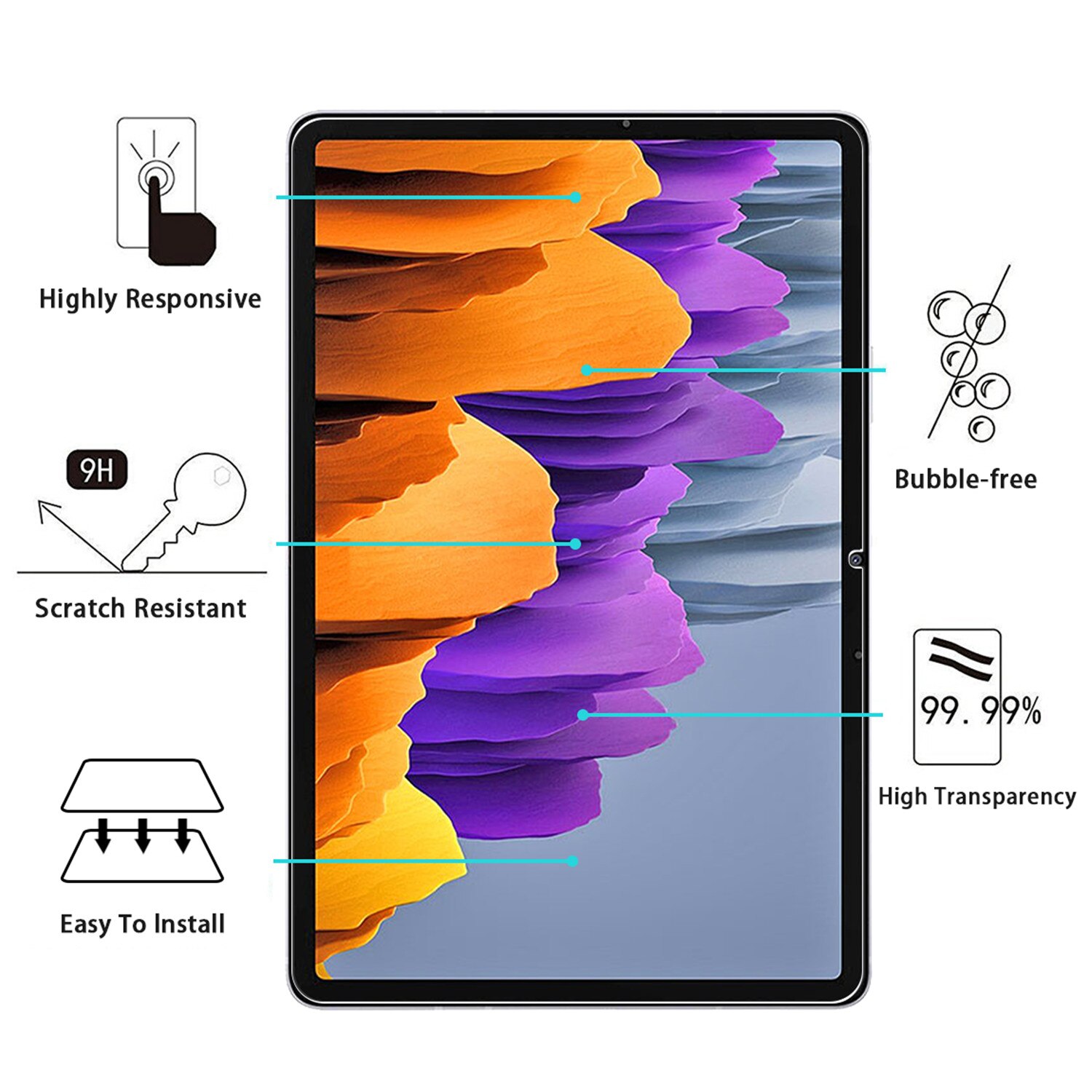 Voor Samsung Galaxy Tab S7 Screen Protector, tablet Beschermende Film Gehard Glas Voor Galaxy Tab S7 SM-T875 T870 (11 Inch)