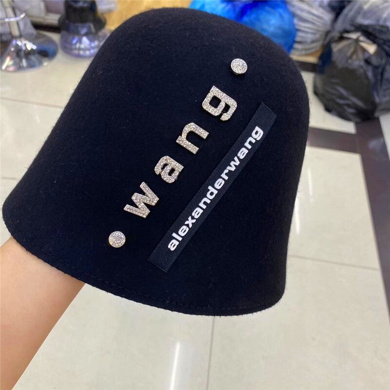 Mode Diamant Vrouwen Hoeden Nette Rand Winter Emmer Cloche Hoed Vilt Cone Kap Hoedenzaak Fascinators Block Base 100% Wol: Default Title