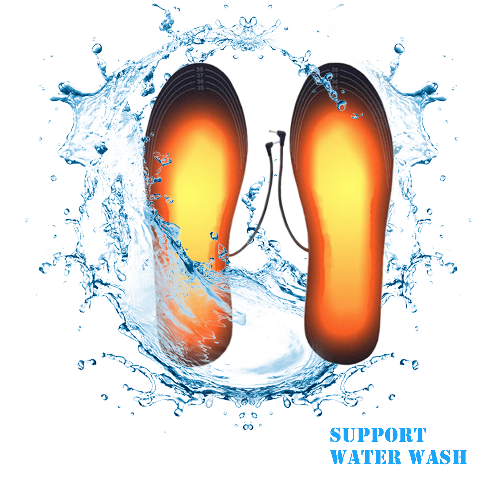 Men Women Heated Insoles USB Rechargeable Winter Warm Heated Insoles Lightweight Electric Warm Insoles for Outdoor Size 5.5-9.5