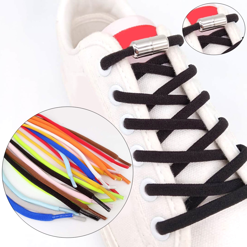 Magnetiskt resår utan knytskosnören metalllås skosnören för barn vuxna sneakers snabba skosnören halvcirkelskosnören