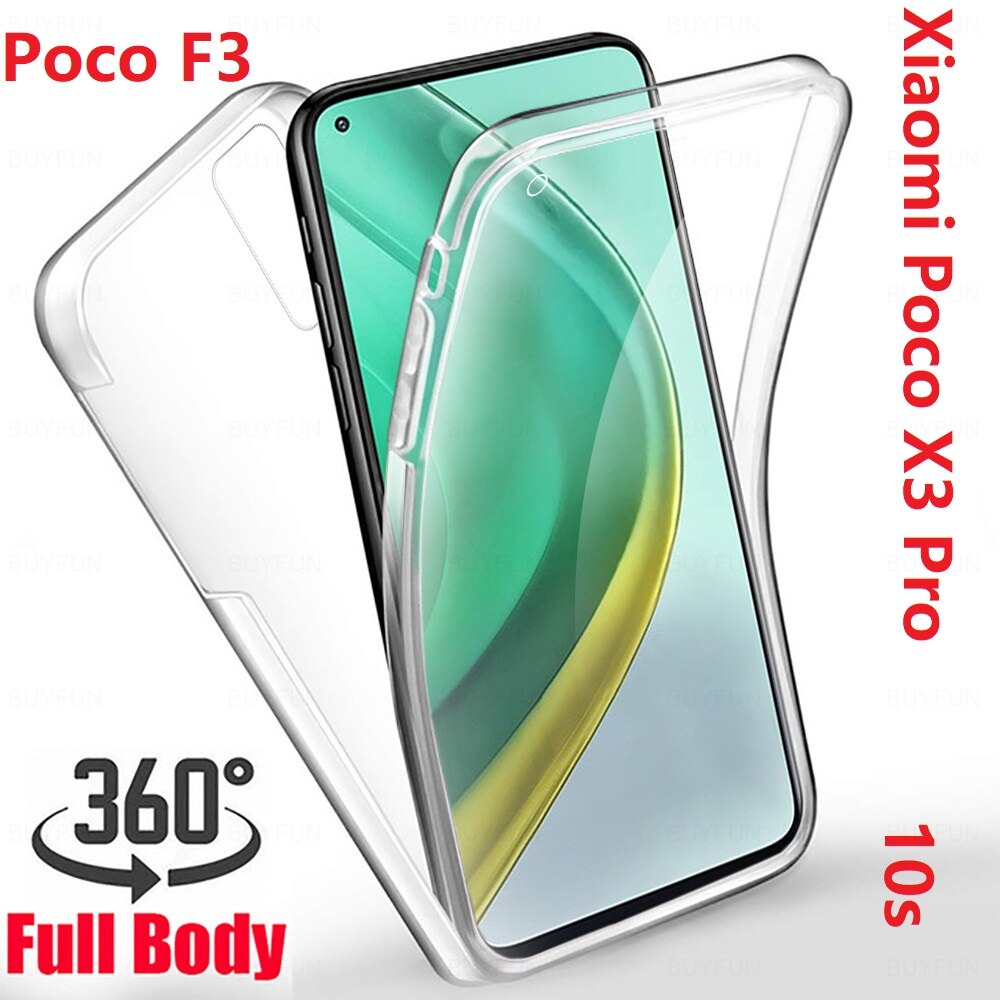 360 custodie protettive per Xiaomi Poco F3 X3 Pro custodia in silicone trasparente trasparente Xiaomi Mi 10S Cover