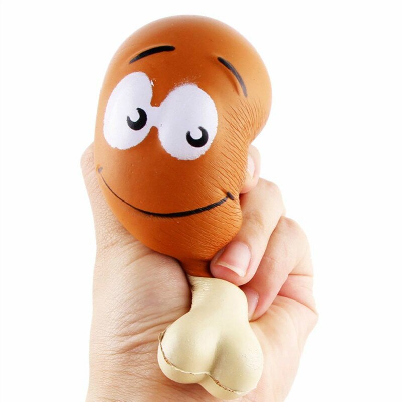 Cute soft Slow Rising Chicken Leg smile face Jumbo Simulation Food Squishies Kids Toy Kawaii Squishy Antistress Stretch
