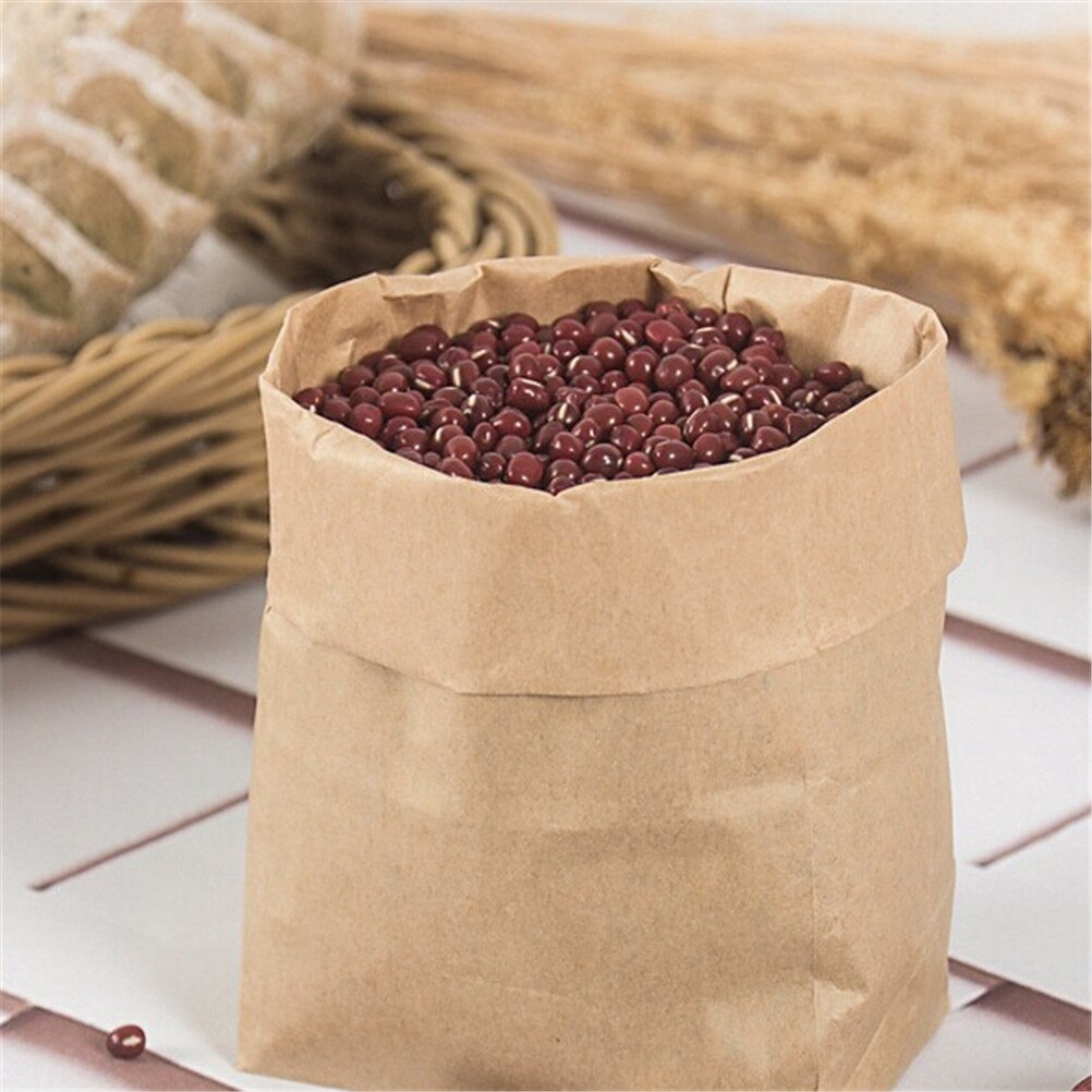 10pcs Nuts Snack Baking Package Paper Bag Brown Kraft Paper Bag Bags Packing Biscuits Candy Food Bread Cookie Bread