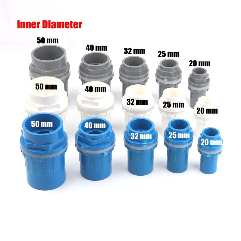 1pc I.D20~50mm HI PVC Pipe Connectors Socket Water Tank Aquarium Inlet Outlet Joints Drainage Pipe Connectors