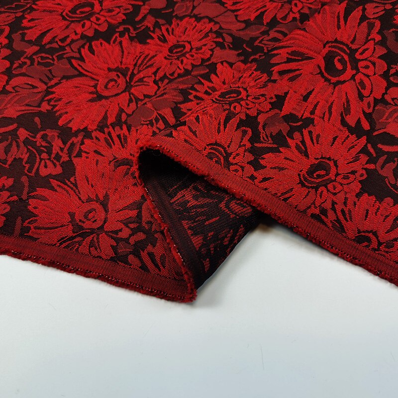 Custom Chrysant Brokaat Geweven Jacquard Stof Mode Jurk Cheongsam Garen Stof Voor Naaien Door De Meter