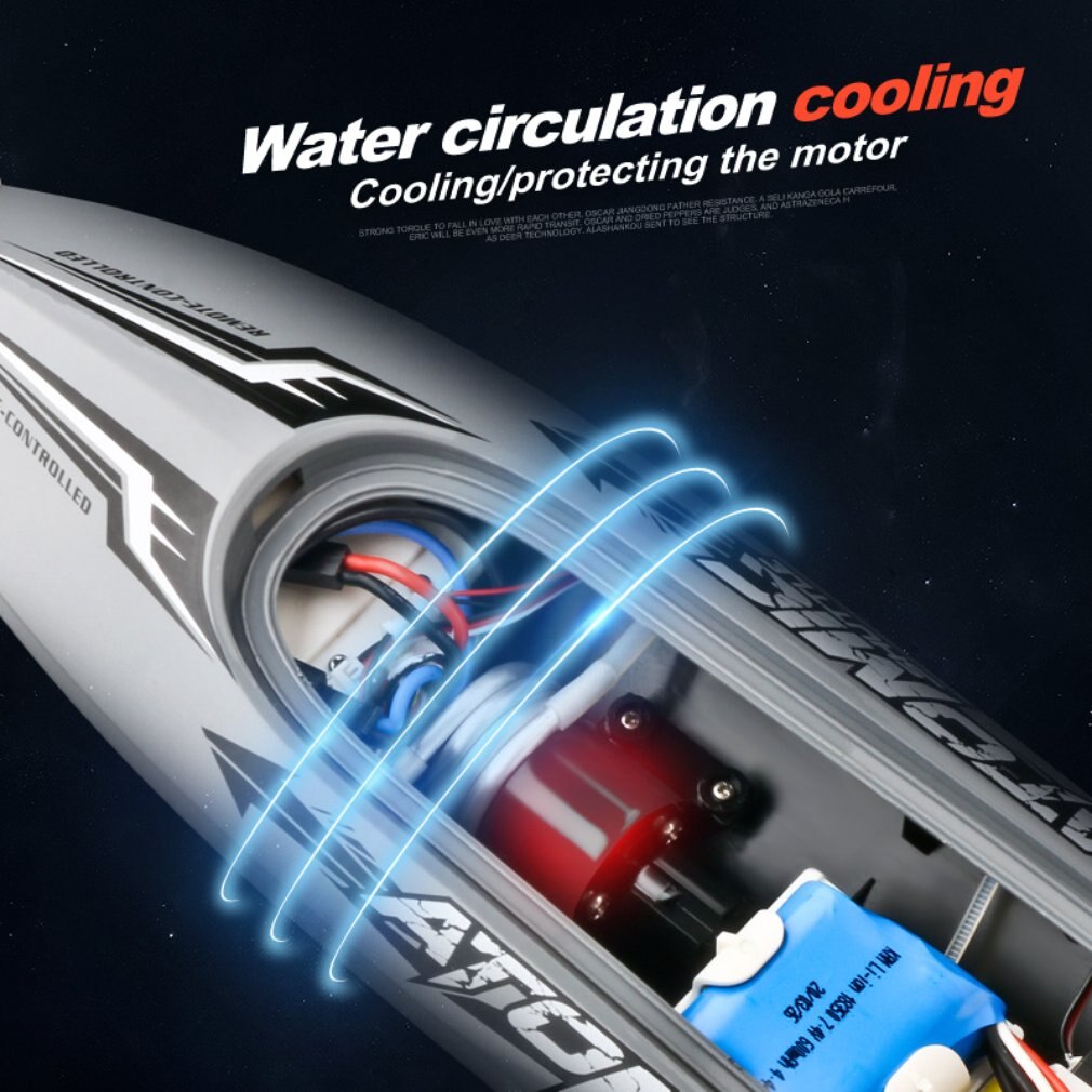 2.4g High-speed Remote Control Boat Upgraded Version Cooling Capsize Reset Speed Boat Water Game Boat Toy