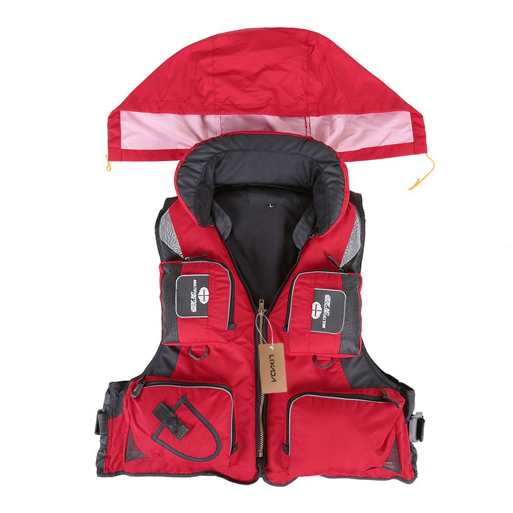 Lixada Fishing Life Vests Adult Unisex Swimming Life Jacket Polyester Survival Safety Life Vest For Drifting Boating Kayak L-XXL: Burgundy / XXL