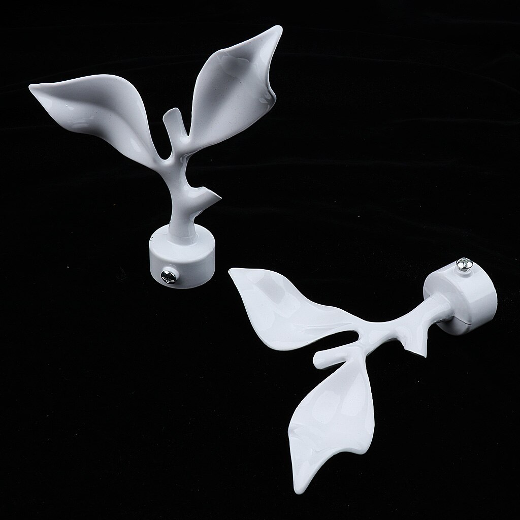 Pair Decorative Window Curtain Rod End Drapery Rail Pole Head Cap fit 28mm Dia. Rods: White