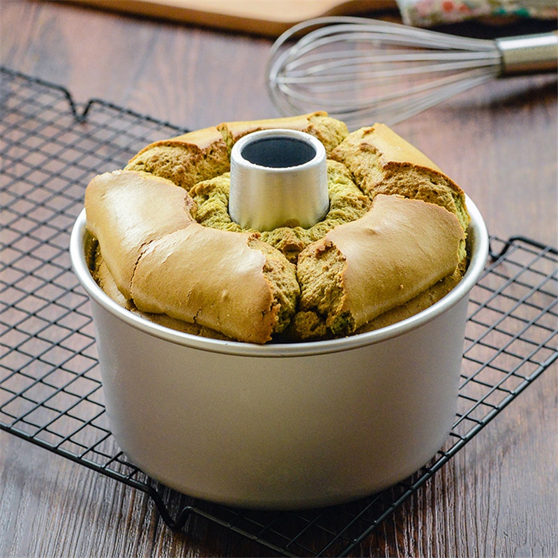 6Inch 8Inch Aluminum Alloy Round Chiffon Cake Pan Removable Bottom Hollow Chimney Cake Mold DIY Baking Cake Tools