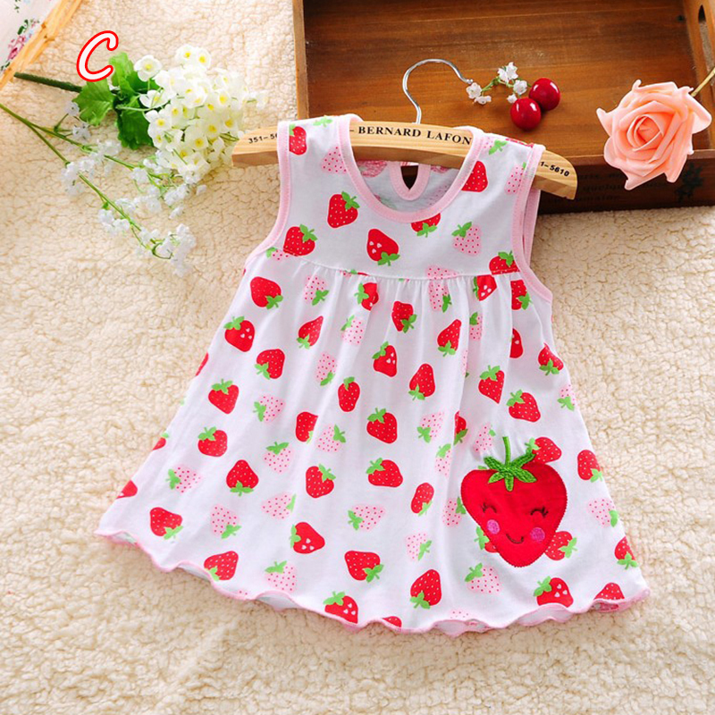 Piger tøj sommer pige kjole baby piger spædbarn børn tegneserie blomster kjole tøj sundress afslappet kjoler 0-24 måneder
