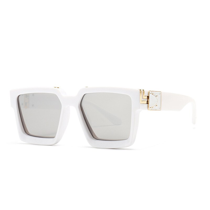 HBK-Gafas de ordenador de plástico Vintage para hombre y mujer, lentes ópticas cuadradas y transparentes, con montura Anti luz azul, Retro: C04 White Silver