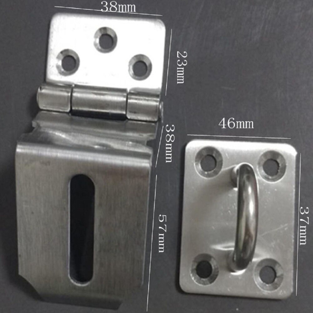 Loquet de serrure de cadenas en argent, à Angle droit, boucle de porte en acier inoxydable à quatre trous
