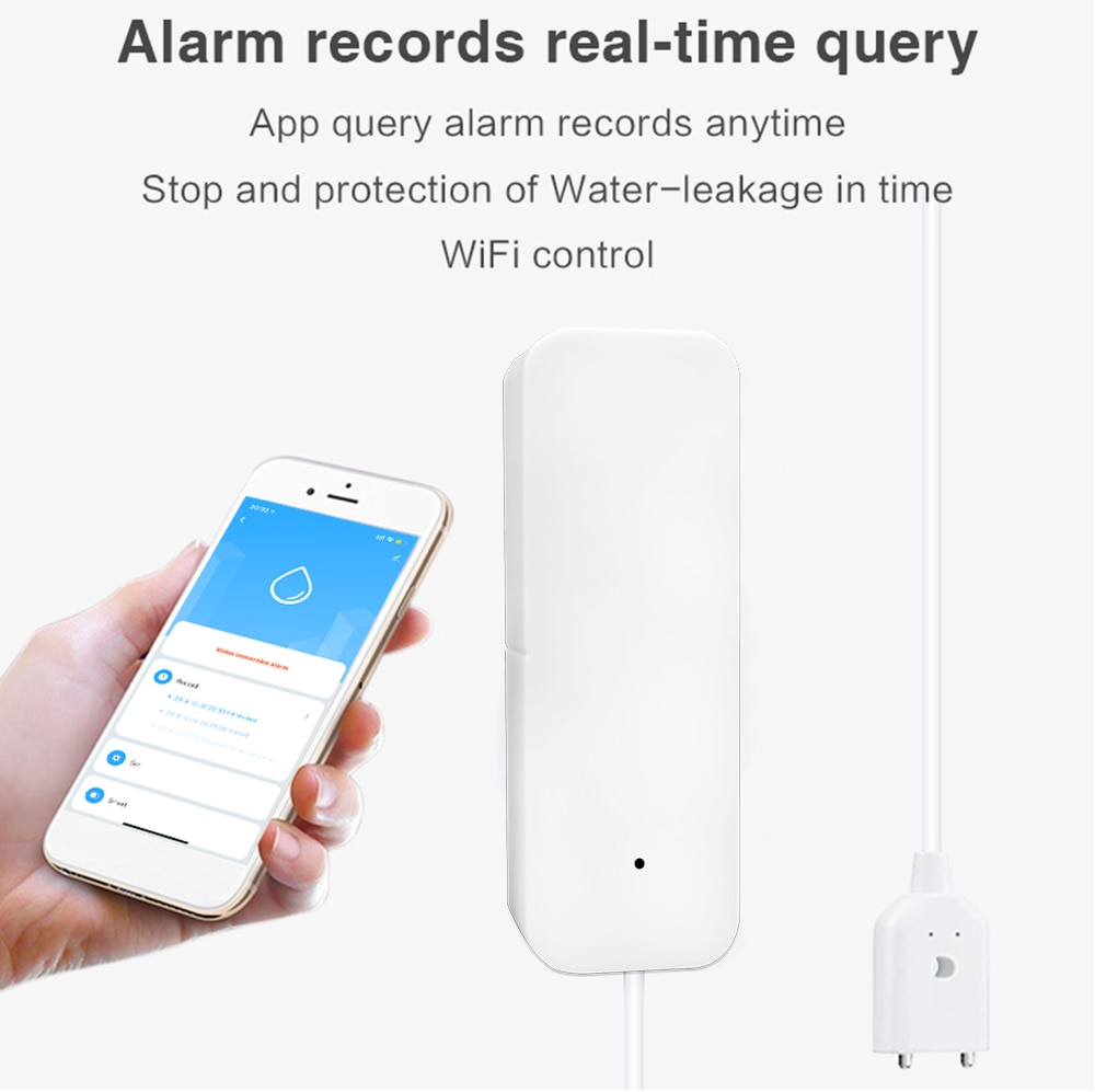 Water Alarm Sensor Wifi Waterlek Detector Overloop Flood Lekkage Waarschuwingen Remote Monitor Leak Meldingen Door Tuya/Smart Leven