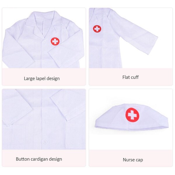 Enfants docteur jeu de rôle déguisement ensemble de robe docteur laboratoire manteau Kit Cosplay pour enfant en bas âge gommage outils supplémentaires