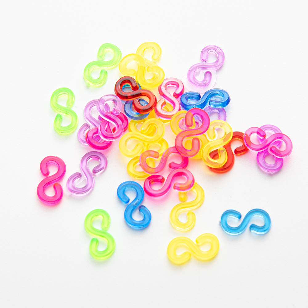 500 Stuks S Clips Voor Kleur Elastiekjes Armband Haken Sluitingen Plastic Connectoren Sieraden Handcrafts Diy Maken Accessoire Kit: Blauw