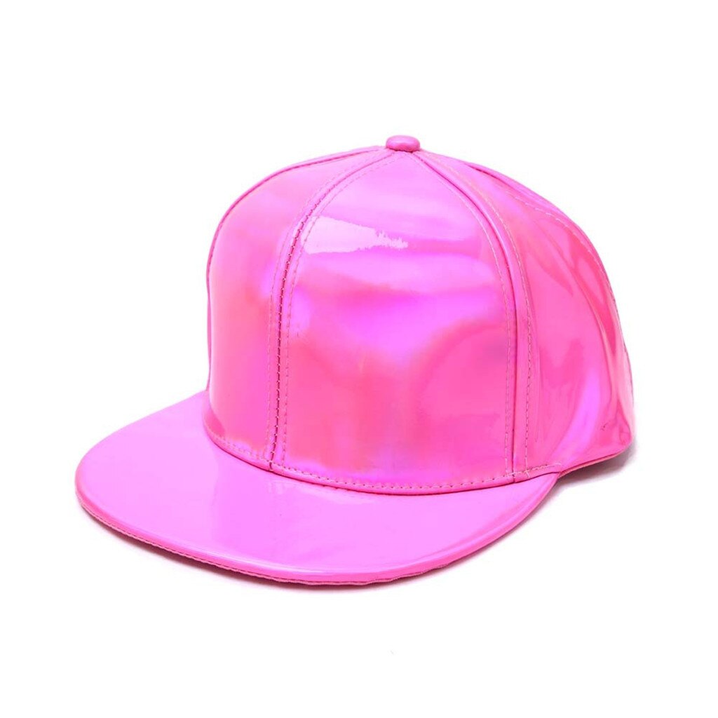 Mand kvinder baseball ensfarvet fluorescerende fladbrætt hat hip-hop hat udendørs klassisk stil cap lavet justerbar hat кепка: Lyserød
